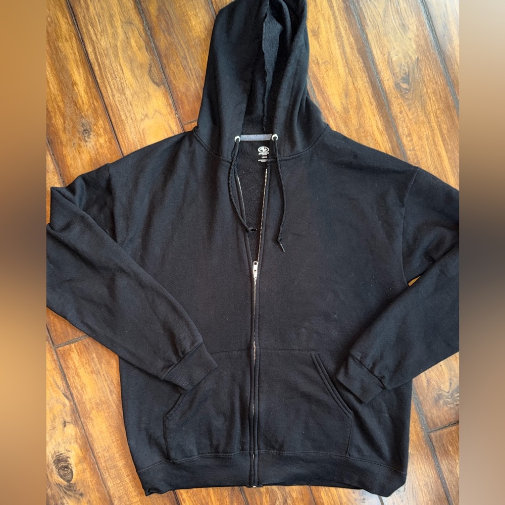 Athletic Works Black Zip-Up Hoodie With Pockets